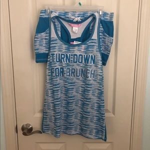 Blue Tank Top And Shorts Set